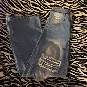 wide leg jeans ripped